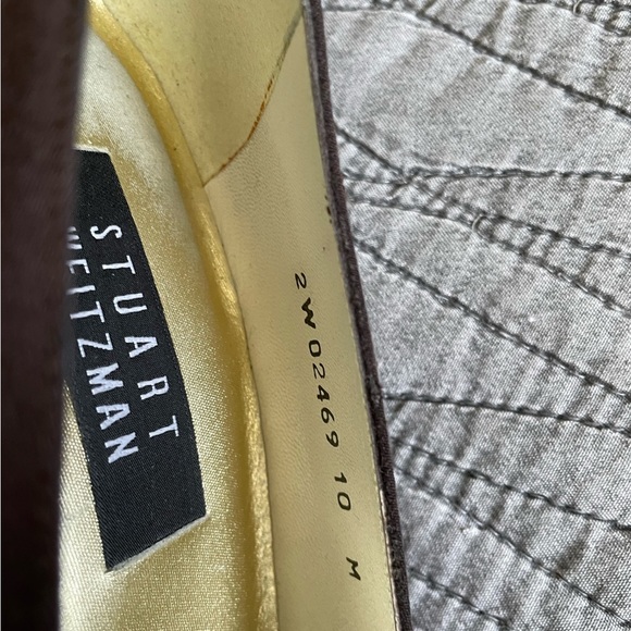 Stuart Weitzman Brown Satin SquareToe Pumps Size 10 - Picture 8 of 11